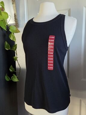 GAP Black Ribbed Tank Top Women's Size XL New With Tags